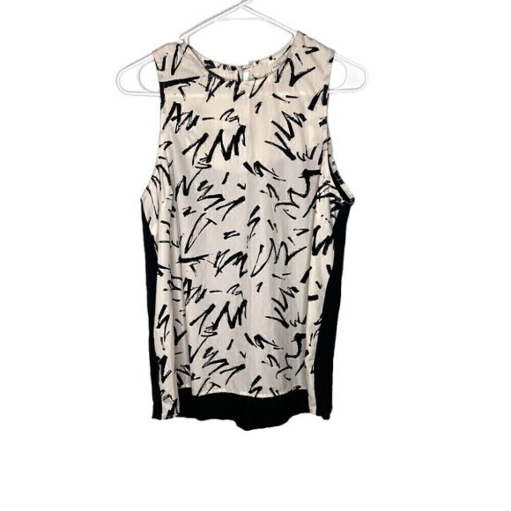 Kaileigh Sleeveless Blouse Size S White Black